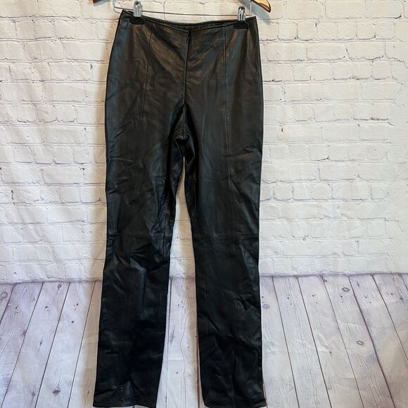 Cache leather pants womens size 6 vintage high waist - Picture 1 of 11
